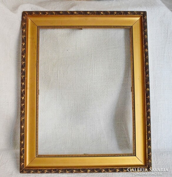 Picture frame, frame, glazed, gold color 40 x 31.5 cm, frame thickness 4.3 cm
