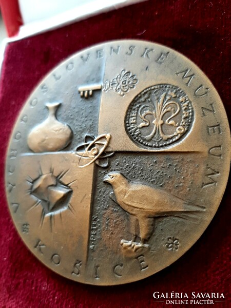 Eastern Slovakia Museum of Kassia Bronze Commemorative Plaque Medal 1872 - 1972 Kosice