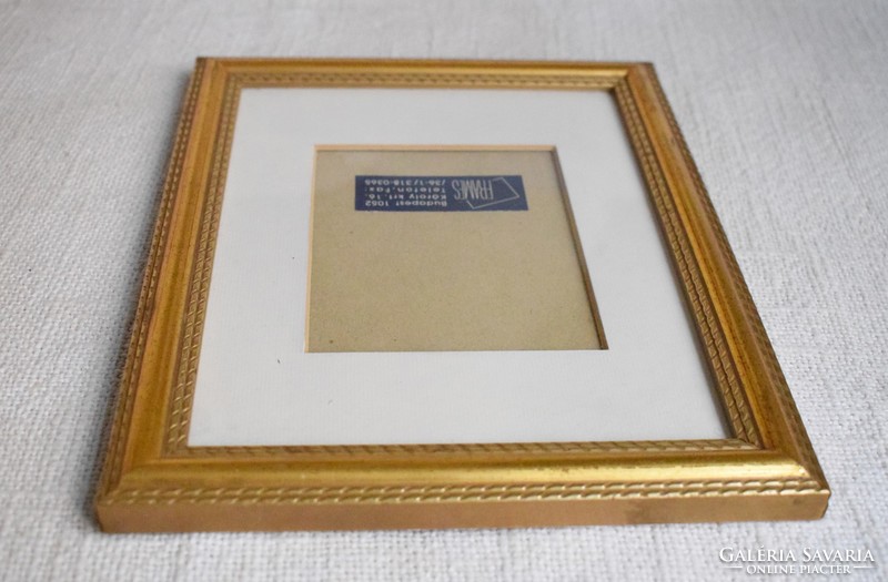 Picture frame, frame, glazed, with passe-partout, gold-plated 18.5 x 23 cm 2 cm frame thickness