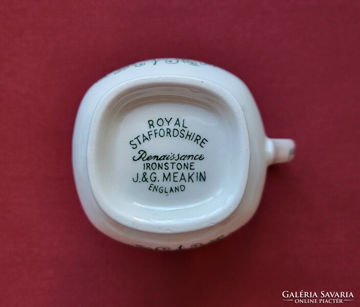 Angol Royal Staffordshire J&G Meakin zöld porcelán kiöntő tej tejszín
