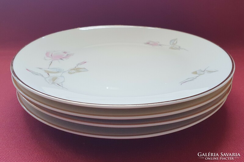 4 pieces of krone bavarian small plate plate with rose flower pattern
