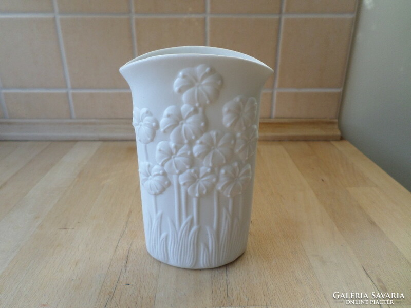 Biscuit white porcelain vase 15 cm