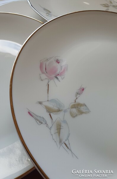 4db Löven Krone Bavaria kistányér tányér rózsa virág mintával