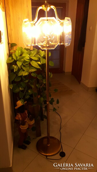 Elegant floor lamp, metal, glass