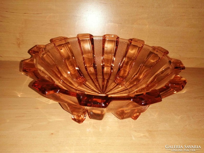 Art deco üveg asztalközép kínáló - átm. 25 cm (b)