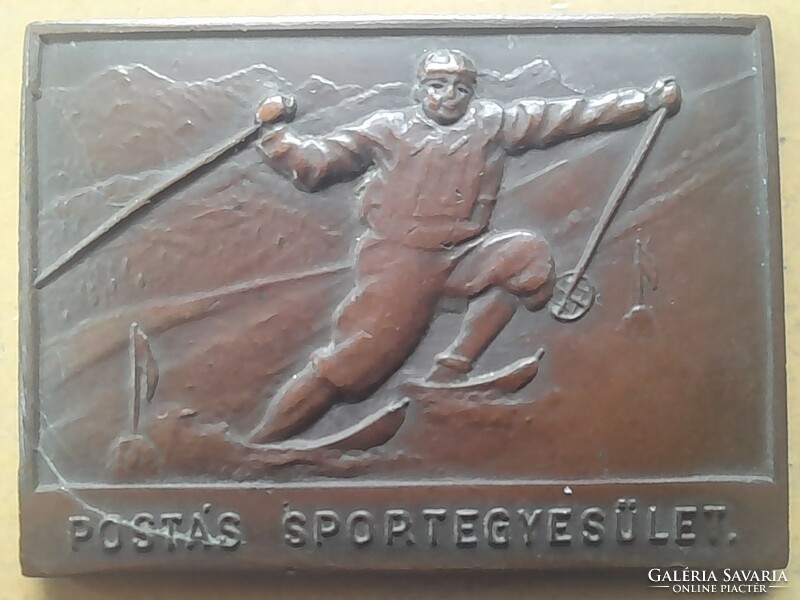 Bse ski 1937. 54X40mm. Medal, plaque. (There is a post office) !