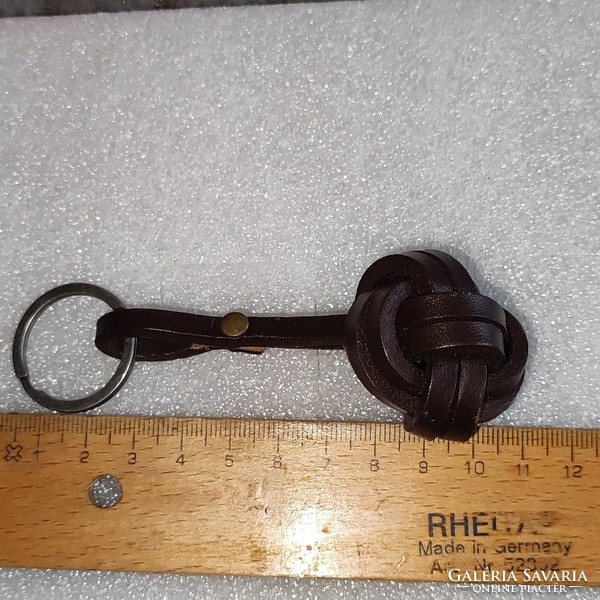 Brown Leather Lucky Knot Keychain