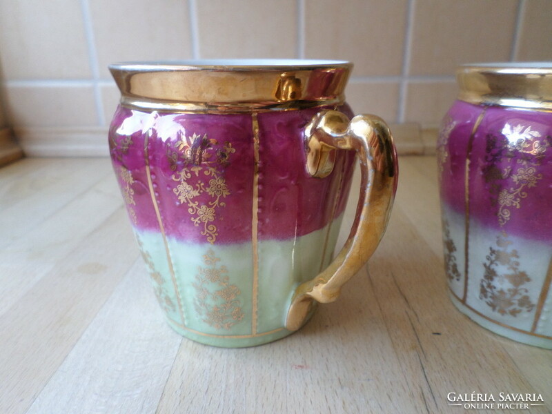 Pair of old-antique art nouveau porcelain mugs 3 dl