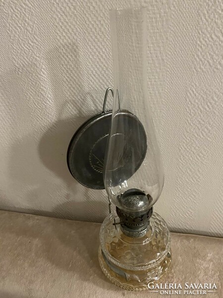 Polished glass kerosene lamp 36 cm
