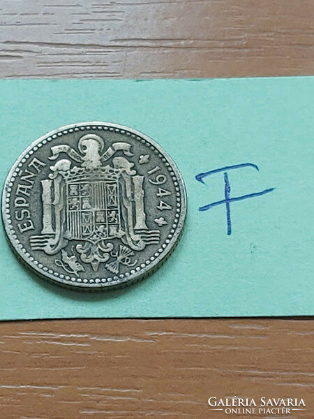 Spain 1 peseta 1944 aluminum bronze francisco franco #f