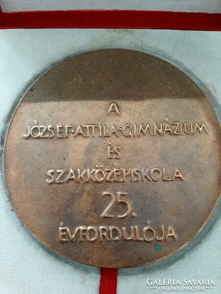 Large 10 cm József Attila double-sided bronze plaque