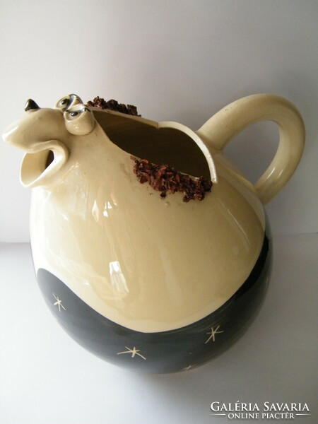 Custom-made glazed earthenware jug