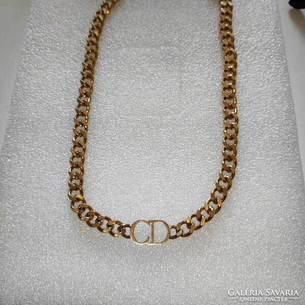 Cristian dior imitation new gold plated steel panzer chain