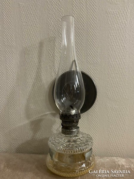 Csiszolt üveg petróleumlámpa 36 cm-es