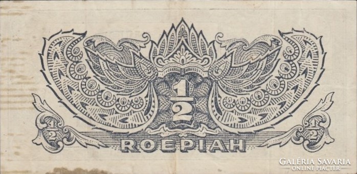 0,5 1/2 fél rupia roepiah 1944 Holland India japán megszállás Ritka