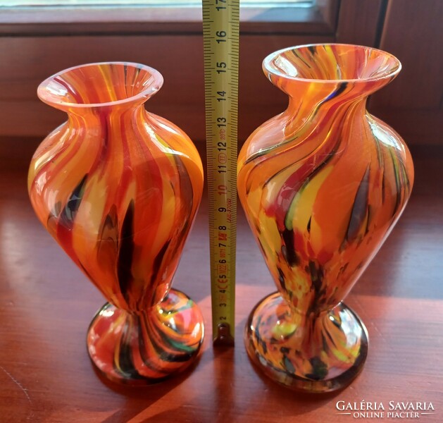 Colorful bohemian glass vases