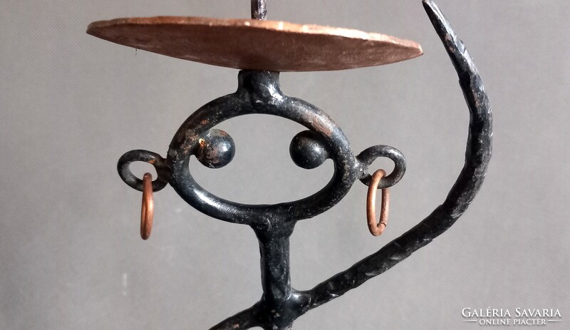 Danish wrought iron copper candle holder, laurids lønborg, negotiable. 1950s