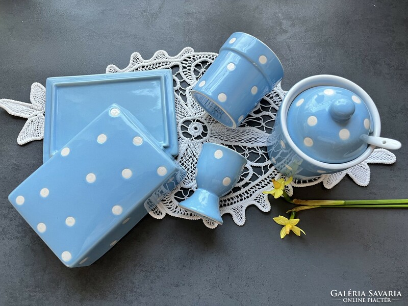 Light blue polka dot porcelain table set