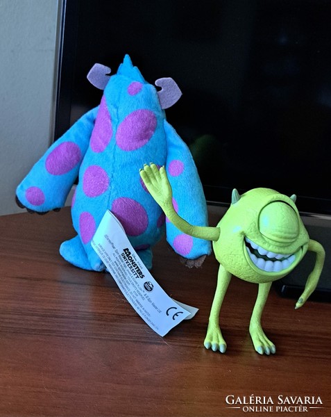 Monsters, Inc. Sullivan plush and mike wazowski plastic figure
