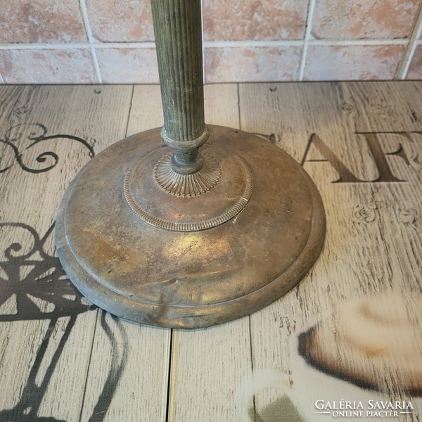 Antik réz asztali lámpa állvány onix betéttel, 60 cm