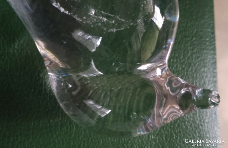 Muranoi üvegmadár levélnehezék antik tömör díszüveg