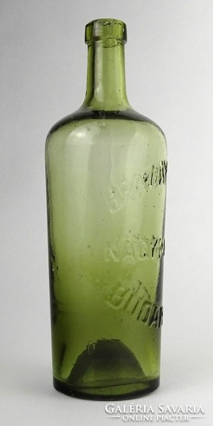 1P781 Antik Brázay Kálmán gyógyszertári zöld patika üveg 22.5 cm