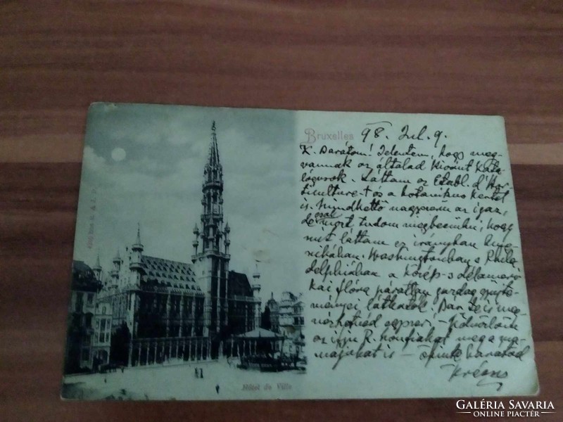 Antik képeslap, Brüsszel, 1898