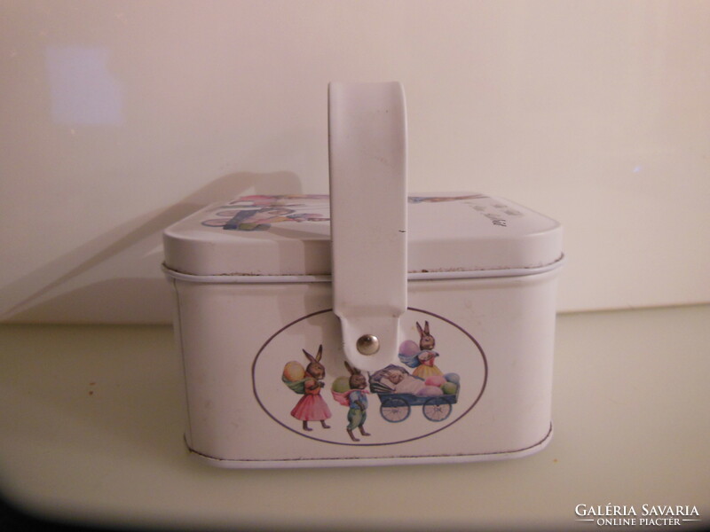 Easter - box - metal - 11 x 8 x 8.5 cm + tab 3.5 cm - candy holder - German - perfect