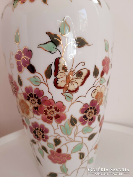 Large vase with butterfly pattern by Zsolnay