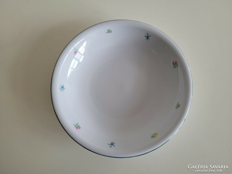 Régi Zsolnay porcelán tányér virágos mélytányér