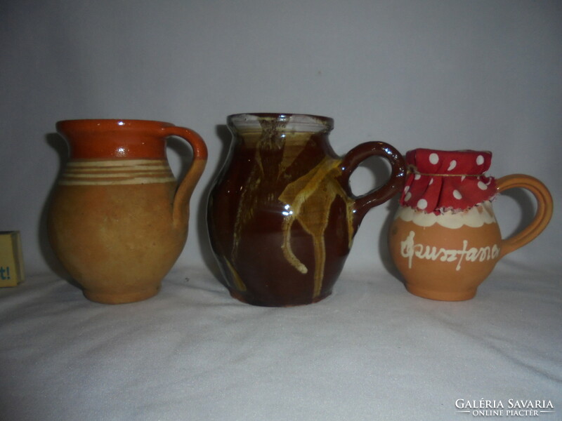 Three pieces of earthenware pot, a jar, a jar - together