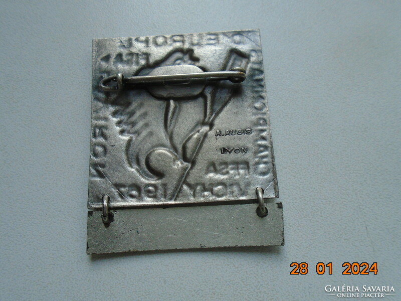 1967 Vichy European Rowing Championship ffsa, with Augis mark, colored enamel French badge, badge