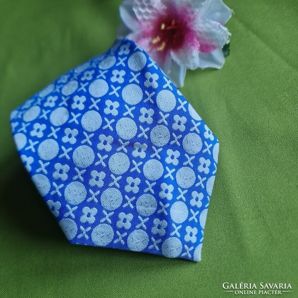 ESKÜVŐ NYK58 - Kék alapú mintás - selyem nyakkendő