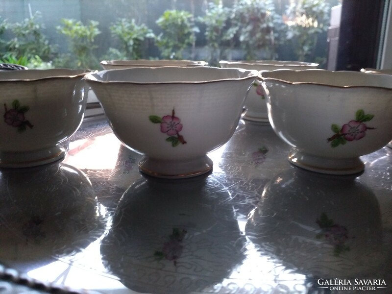 Sake porcelain glasses from Herend, with a cherry blossom pattern