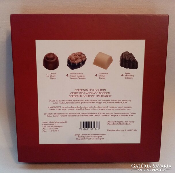 Antik Kugler Henrik Gerbeaud cukrászda fadoboz + Csokoládés minőségi desszert + Régi Gerbeaud doboz