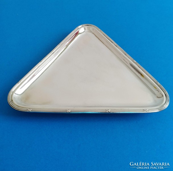 Silver business card tray