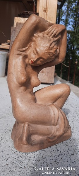 Terracotta female nude - lamp body - lux elek