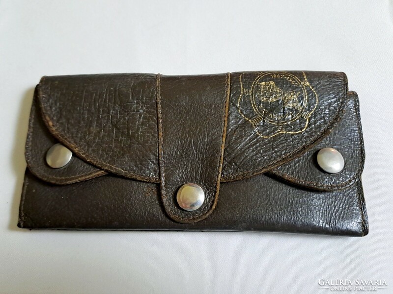 Very old hat factory leather wallet in good condition