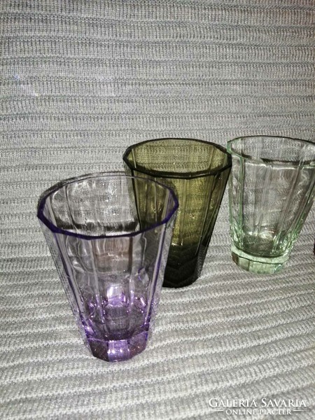 5 colored glass cups (a7)