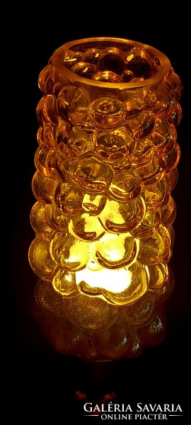 Irrizáló üvegbúras réz asztali lámpa ALKUDHATÓ Art deco design