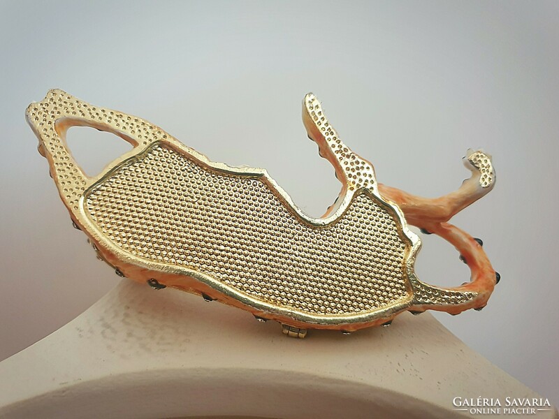 Zirconia gold-plated copper cheetah jewelry holder bonbonier