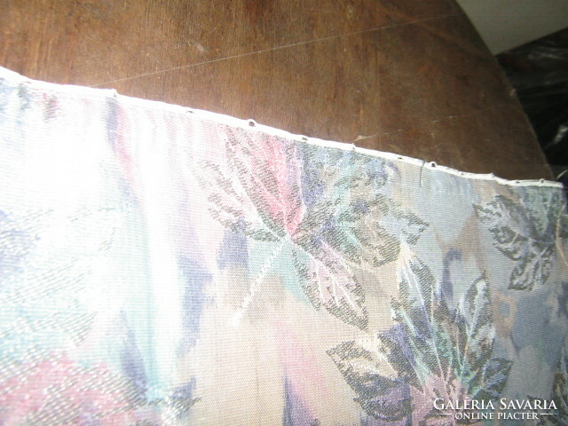 Beautiful vintage blue-purple pastel leaf pattern woven curtain set