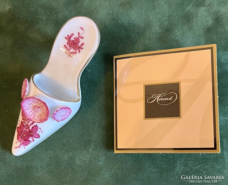 Herend slippers, in original box, with certificate.
