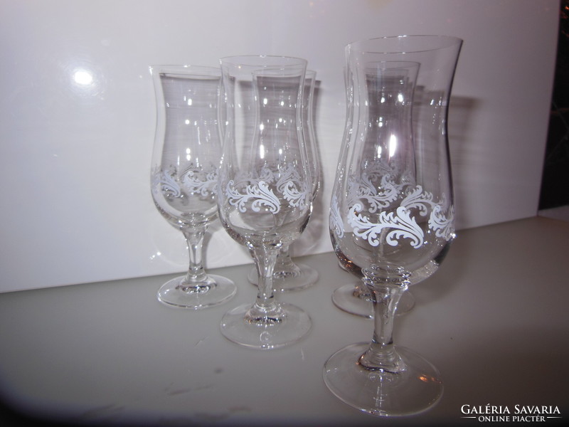 Set of glasses - 6 pcs - 17 x 6 cm - 3 dl - glass - old - not worn - Austrian - flawless