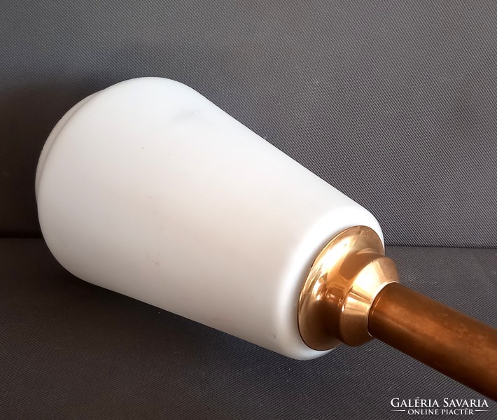 Bauhaus table lamp, negotiable design with milk glass shade