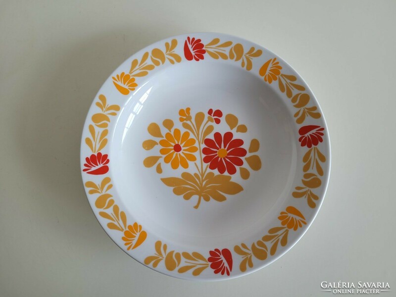 Régi Alföldi porcelán tányér retro virágos mélytányér