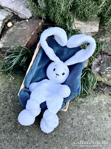 Crocheted snooze bunny