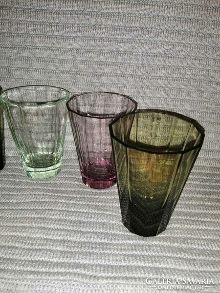 Szines üveg pohár 5 db (A7)