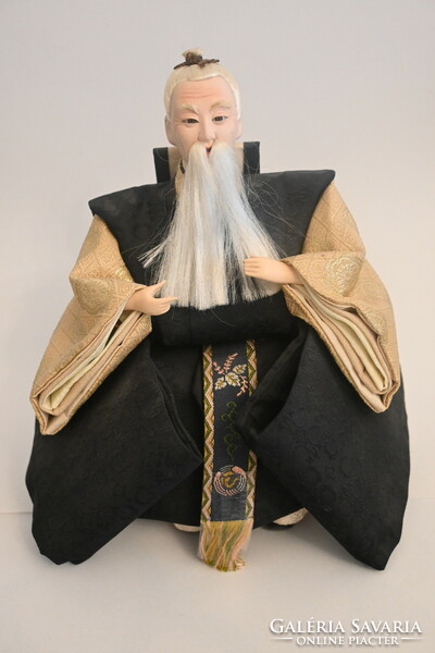 Tradicionális Japán baba, bábú, kézműves, 21 cm