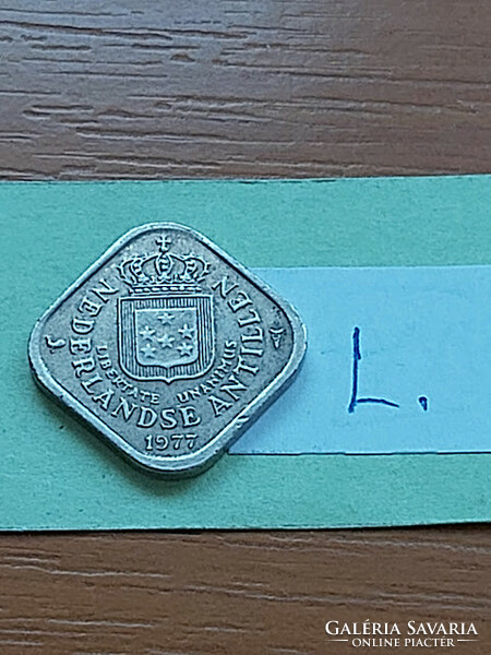 Netherlands Antilles 5 cents 1977 copper-nickel, square, #l